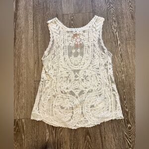 Eclipse White Lace Sleeveless Blouse
